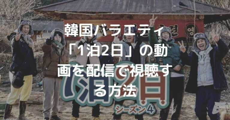 韓国バラエティ 1泊2日 の動画を配信で視聴する方法